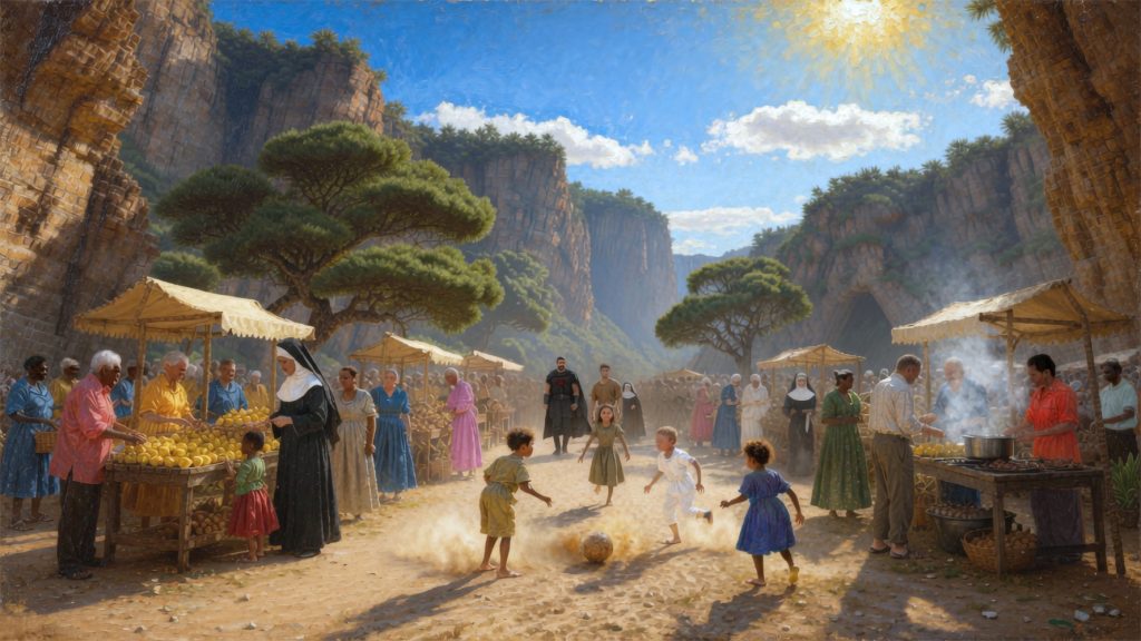 Michaelean Valley Central Plaza - Market Day Arrival