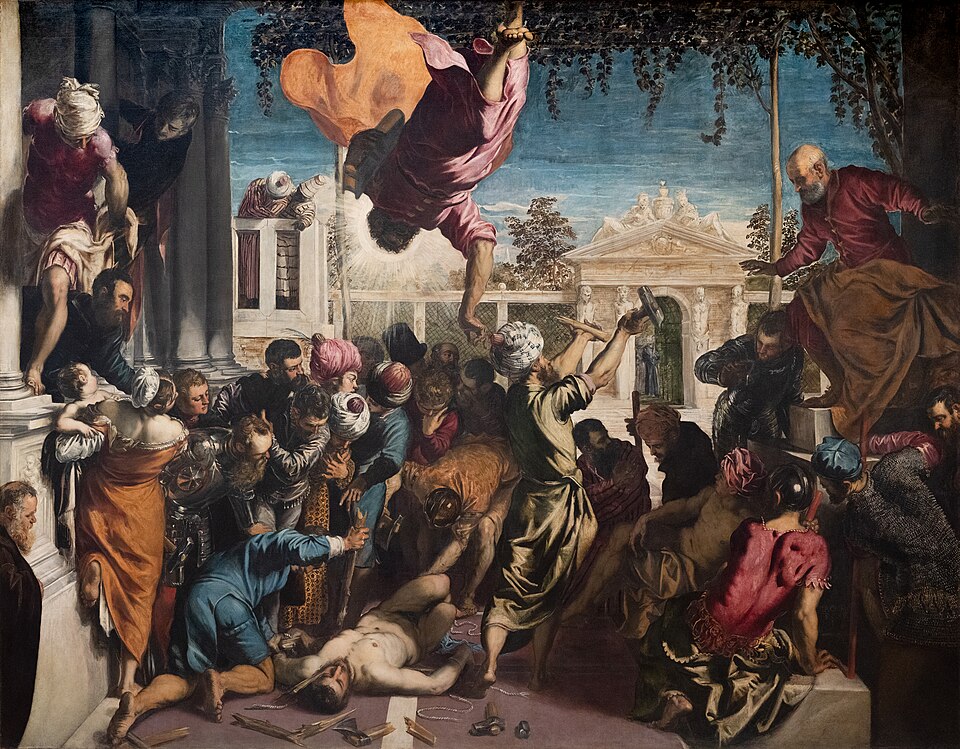 The Miracle of the Slave by Tintoretto (1548) - Saint Mark saves a slave from torture.